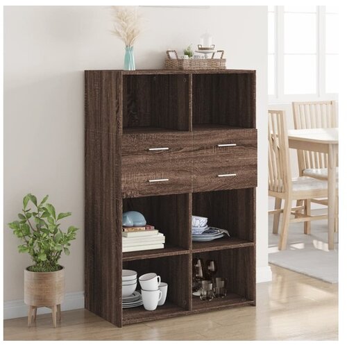 vidaXL Visoka komoda boja hrasta 80 x 42 5 x 124 cm konstruirano drvo Cene