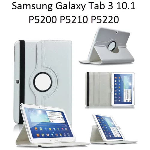  Vrtljivi ovitek / etui / zaščita za Samsung Galaxy Tab 3 10.1 P5200 - beli