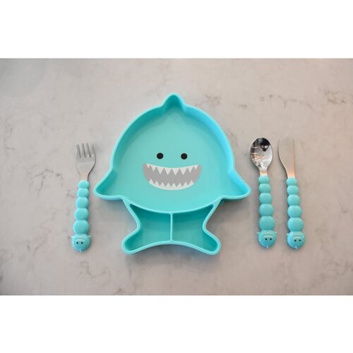 Melii Silicone Suction Plate tanjur s vakuumskim držačem Shark 1 kom Slike