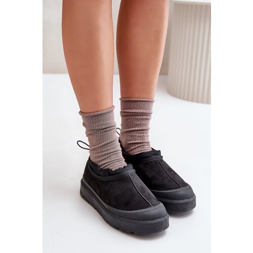 Kesi Women&amp;#039;s Platform Snow Boots With Low Shaving Black Izamine Slike