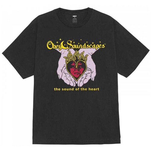 Obey Majice s kratkimi rokavi soundscapes Črna Slike