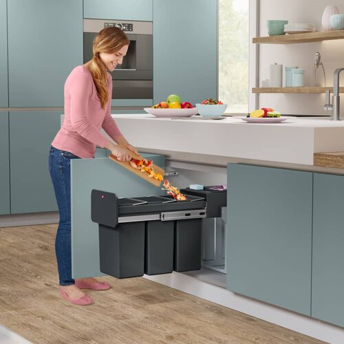 Hailo Vgradno vedro za smeti EcoLine 3x10 L črno Cene