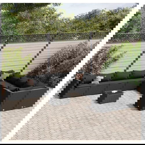 vidaXL 11-dijelni set vrtnih sofa od poliratana s jastucima crni Cijene