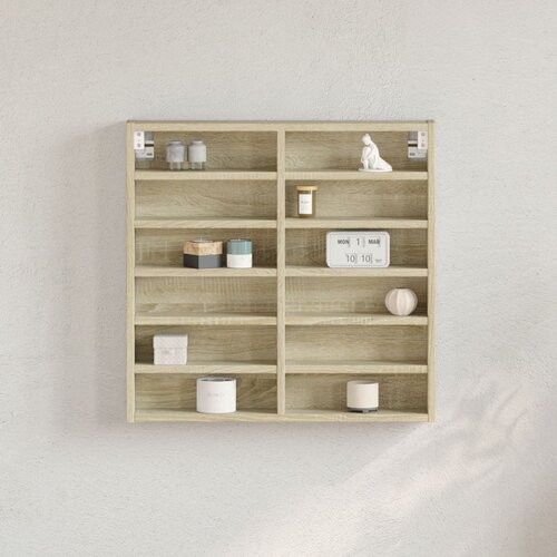  The Living Store Vitrina sonoma hrast 60x8,5x58 cm inženirski les - Vitrina, (21497158) Cene