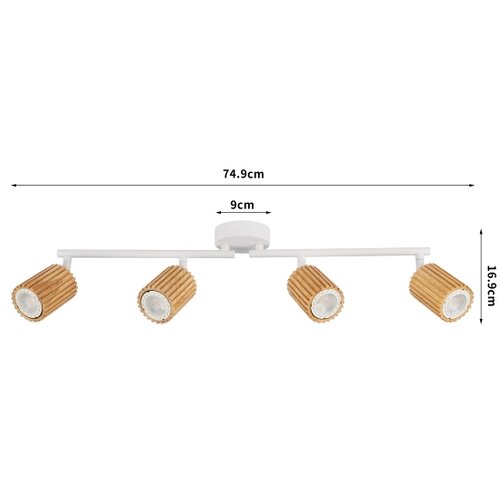  Brilagi - Spot svetlo MODERN WOOD 4xGU10/8W/230V drvo/belo Slike