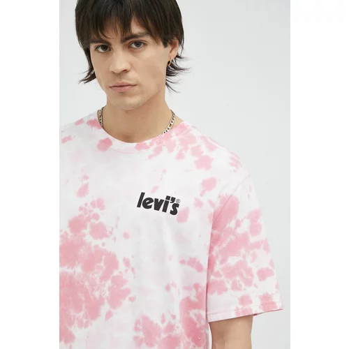 Levi's Bombažna kratka majica roza barva