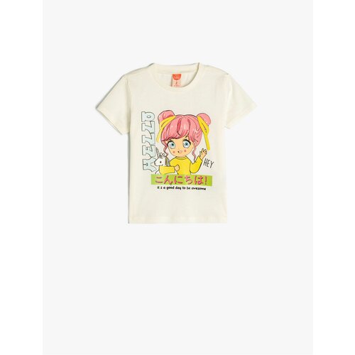 Koton T-Shirt Short Sleeve Crew Neck Anime Printed Cotton Slike