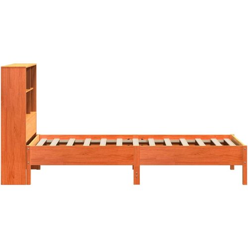 VidaXL Krevet s regalom za knjige bez madraca 75 x 190 cm od borovine Slike