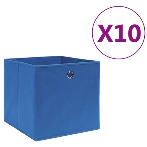  Škatle 10 kosov netkano blago 28x28x28 cm modre
