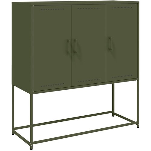 Maison Chic Komoda - Predalnik olivno zelena 100,5x39x107 cm jeklo, (21715935) Slike