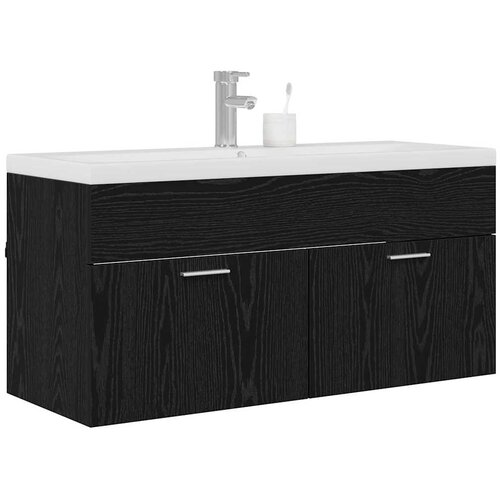  Kupaonski ormar Crni hrast 100 x 38,5 x 46 cm Konstruirano drvo Slike