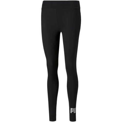 Puma Tajice Essentials+ Metallic za žene, boja: crna, s tiskom Slike