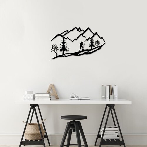 Wallity Zidna dekoracija Planinarenje, 90x45 cm, 1,5 mm, Crna Cene