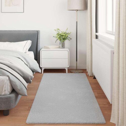  Faux Rabbit Fur Rug Olite Siva 100 x 200 cm Poliester Slike