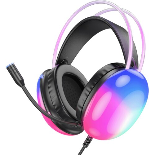 Hoco. Slu&amp;scaron;alke z mikrofonom, igralne, USB, LED - W109 Plus Rich Slike