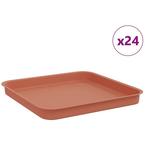 vidaXL Kvadratna posuda za cvijeće 24 pcs Crvena cigla 21 x 21 x 2 cm - Crvena cigla 25.5 x 25.5 x 2.5 cm 24 Cijene