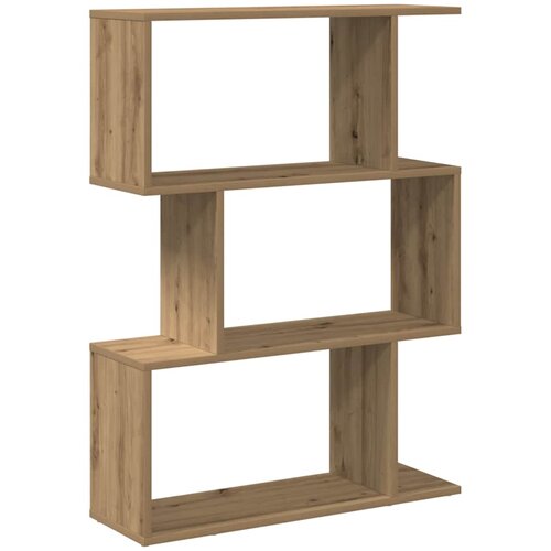 Pregrada / regal za knjige 3 razina hrast 70x24x97 cm drveni Smeđa Slike