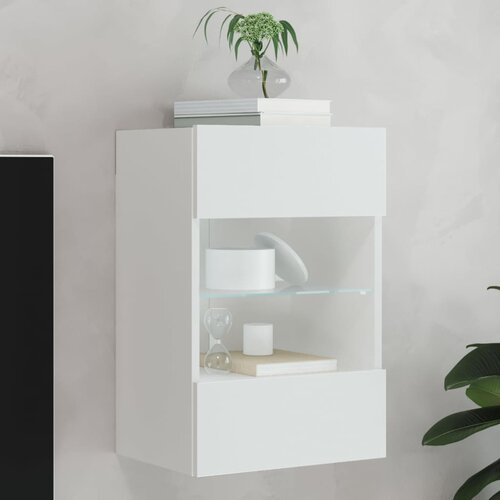  The Living Store Stenska TV omarica z LED lučkami bela 40x30x60,5 cm - TV Stenska Omarica, (21508195) Cene