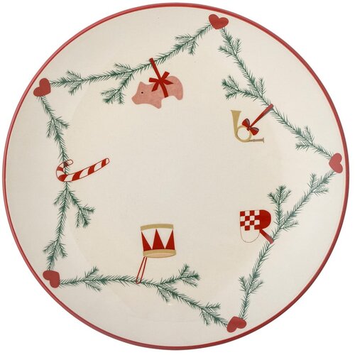 Bloomingville Krem tanjur s božićnim motivom od kamenine &amp;oslash; 25,5 cm Yule &amp;ndash; Slike