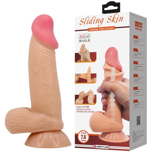 Sliding skin dildo 19cm Slike