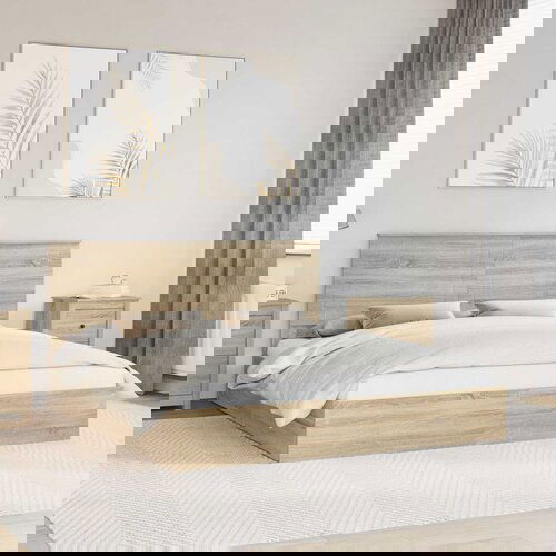 vidaXL Krevetna konstrukcija s ladicama Sonoma hrast 200 x 200 cm Cene