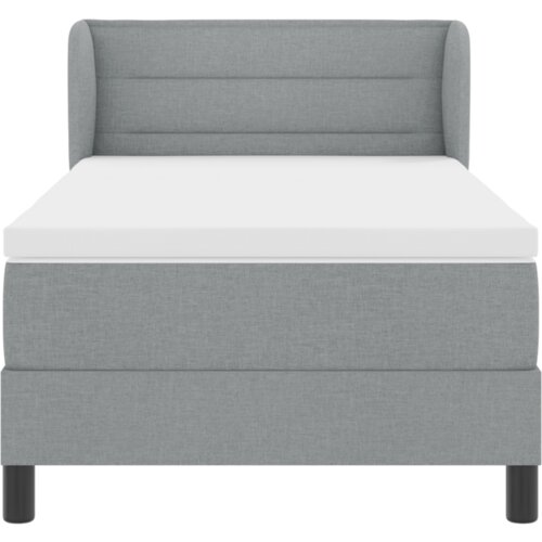 Box Spring Krevet s Madracem Svjetlosiva 90x190 cm Tkanina Slike
