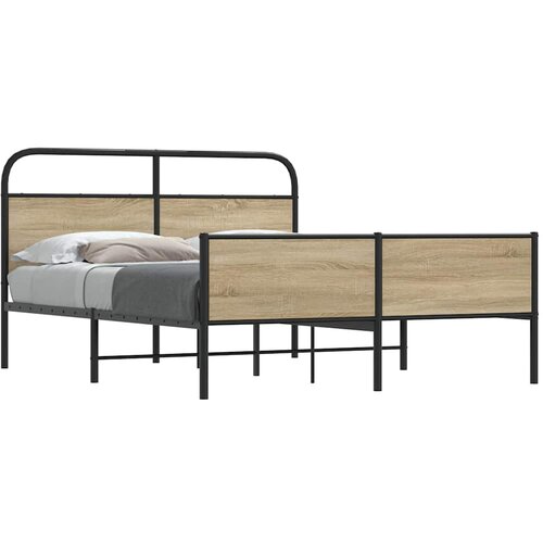 VidaXL Metalni okvir kreveta bez madraca boja hrasta 160x200 cm Slike