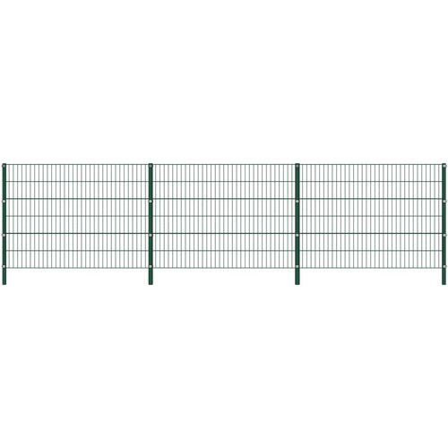 VidaXL Ograjni paneli s stebrički železo 5,1x1,2 m zeleni Slike