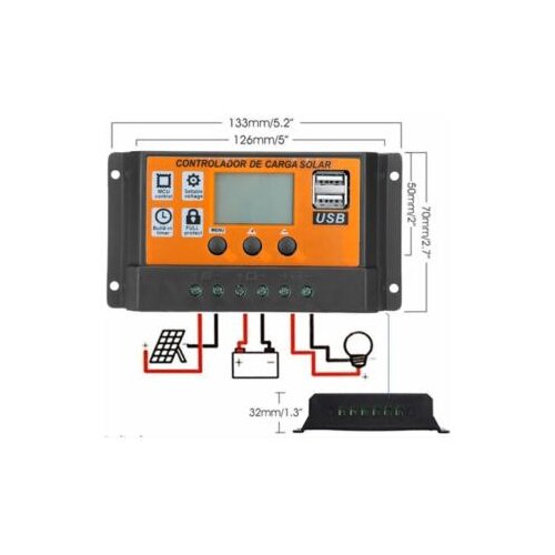 Gembird SOL-CONTROL30AO gmb orange mppt auto solar charge controller 100A 50A 30A 20A 10A Slike