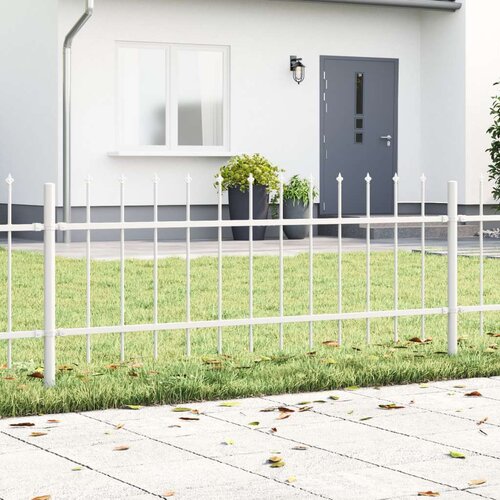  Vrtnarija s konicami bela 15,3x0,6 m jeklo Slike