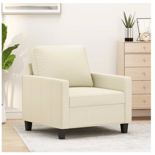 VidaXL Fotelj krem 60 cm umetno usnje Slike
