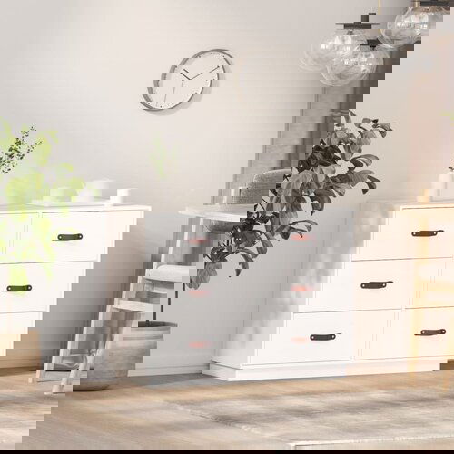 VidaXL komoda bijela 100 x 40 x 75 cm od masivne borovine Slike
