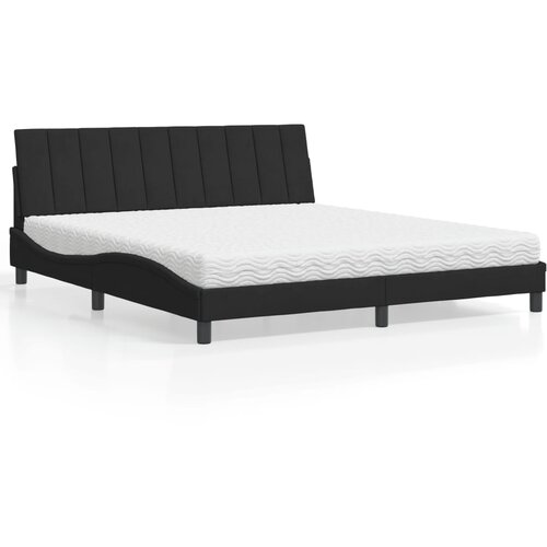 Krevet s madracem Hanko crni 180x200 cm baršunasti Cene