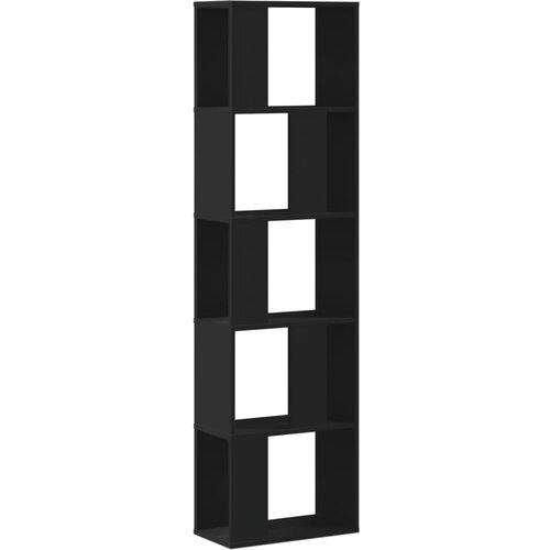 Maison Chic Knjižna omara - Knjižni regal 5-nadstropna črna 45x23,5x162,5 cm inženirski les, (21725426) Slike