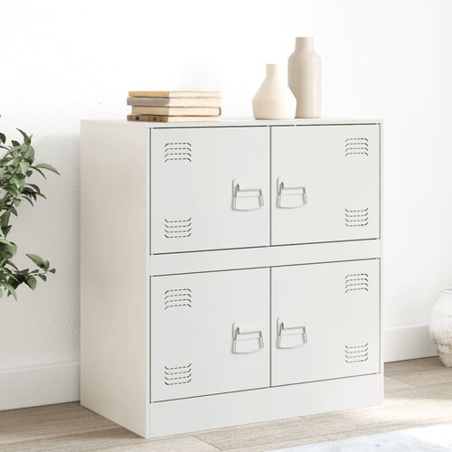 The Living Store Komoda bela 67x39x73 cm jeklo - Komoda, (21428690) Slike