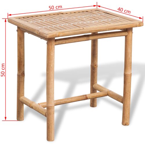  3-dijelni bistro set od bambusa s jastucima Slike