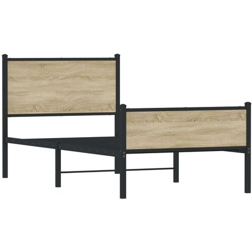 VidaXL Metalni okvir kreveta s uzglavljem i podnožjem 100 x 190 cm Slike