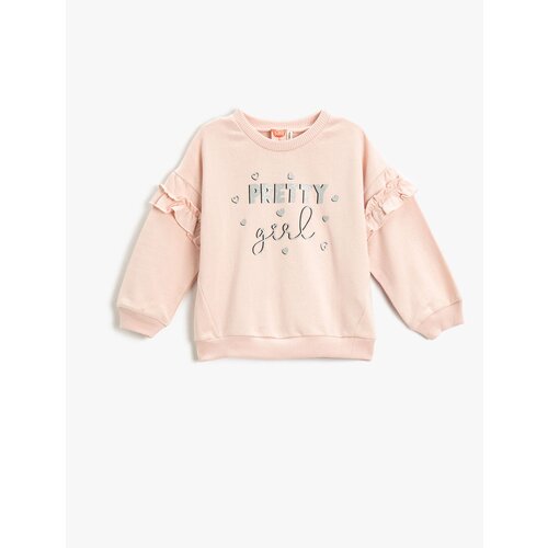 Koton Cotton Printed Sweatshirt with Ruffle Detail. Slike