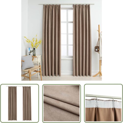  The Living Store Zatemnitvene zavese z obešali 2 kosa taupe 140x225 cm - Zavesa, (21744109) Cene