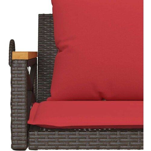  Klupa za ljuljanje s jastucima smeđa 109x62x40 cm od poliratana - Smeđa 109 x 62 x 40 cm 1 Nasloni za ruke križnog dizajna Slike