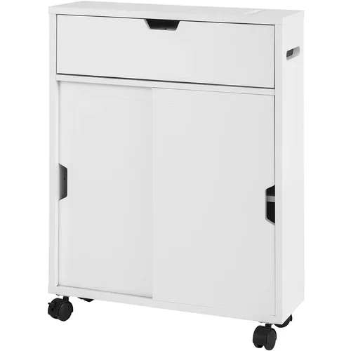 SoBuy kopalniška omarica za shranjevanje na kolesih v beli barvi v skandinavskem slogu, (20814814)