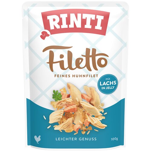 Rinti Filetto Pouch in Jelly 24 x 100 g - Piletina s lososom Slike