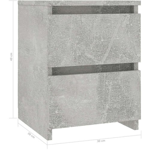 VidaXL noćni ormarić siva boja betona 30 x 30 x 40 cm od iverice Slike