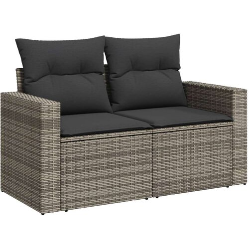 VidaXL 10-dijelni set vrtnih sofa od poliratana s jastucima sivi Slike