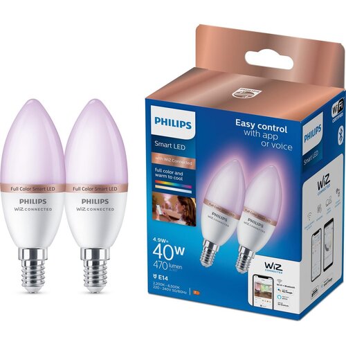  SET 2x LED RGB prigu&scaron;iva sijalica Philips SMART C37 E14/4,9W/230V 2200-6500K Cene