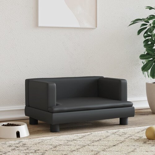 VidaXL Pasja postelja črna 60x40x30 cm umetno usnje Slike
