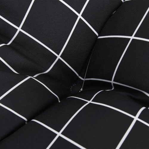  Jastuci za stolice 6 kom crni karirani 50x50x7 cm od tkanine Slike
