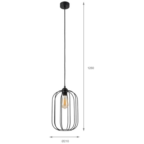  Luster na sajli DESTELLO 1xE27/15W/230V, prečnik 21 cm, crna Slike