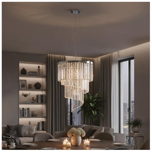 Ideal Lux kristalni luster na sajli carlton 12xE14/40W/230V, prečnik 50 cm, hrom Cene