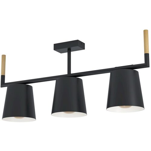Eglo Plafonjera LACEY 3xE27 78 cm crna/drvo 43611 Slike